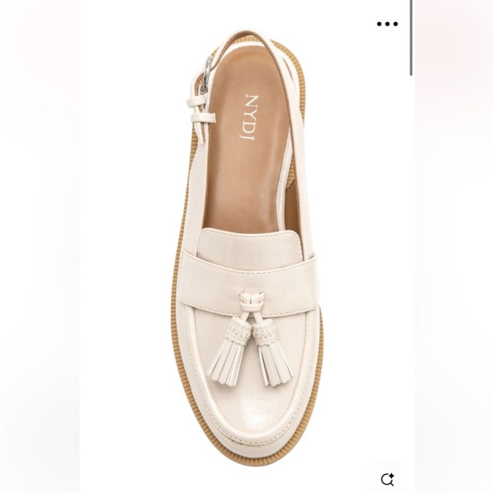 NYDJ Cream Tassel Loafers in off White